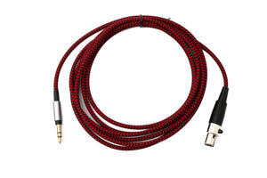 SYSTEM-S Audio Kabel 2 m 3.5 mm Klinke Stecker zu Mini XLR Buchse geflochten in Rot