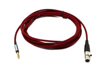 SYSTEM-S Audio Kabel 3 m 3.5 mm Klinke Stecker zu Mini XLR Buchse geflochten in Rot