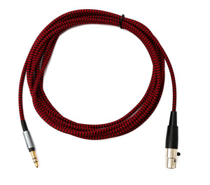 Cavo audio da 3 m con spina jack da 3,5 mm su presa mini XLR intrecciato in rosso