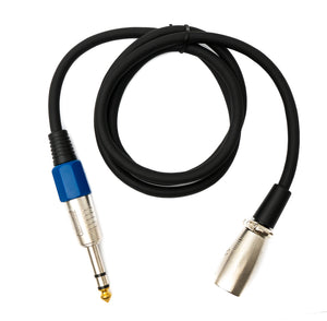 SYSTEM-S Audio Kabel 100 cm 6.35 mm Klinke Stecker zu XLR Stecker Adapter in Schwarz