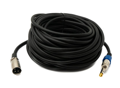 SYSTEM-S Audio Kabel 15 m 6.35 mm Klinke Stecker zu XLR Stecker Adapter in Schwarz