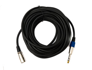 SYSTEM-S Audio Kabel 15 m 6.35 mm Klinke Stecker zu XLR Stecker Adapter in Schwarz