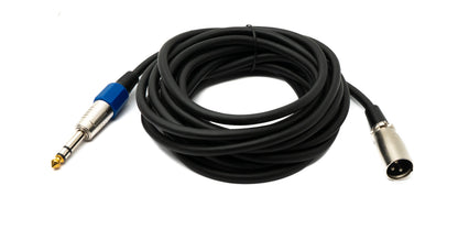 Cable de audio de 5 m con adaptador jack de 6,35 mm a conector XLR en color negro