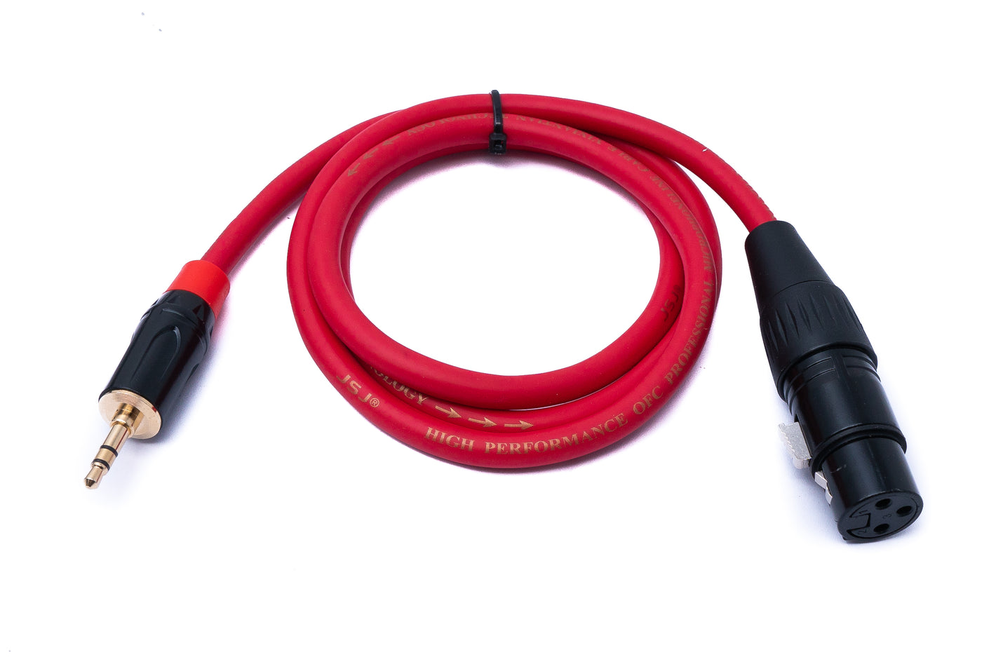 SYSTEM-S audio cable 100 cm 3.5 mm jack plug to XLR socket adapter in red