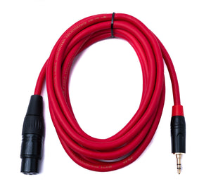 SYSTEM-S audio cable 3 m 3.5 mm jack plug to XLR socket adapter in red