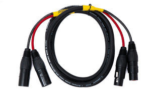 Cavo audio da 150 cm XLR 3 pin 2x maschio a 2x femmina adattatore AUX in nero