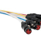 SYSTEM-S Audio Kabel 10 m XLR 3 polig 4x Stecker zu 4x Buchse AUX Adapter in Schwarz