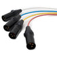 SYSTEM-S Audio Kabel 150 cm XLR 3 polig 4x Stecker zu 4x Buchse AUX Adapter in Schwarz