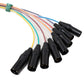 SYSTEM-S Audio Kabel 10 m XLR 3 polig 8x Stecker zu 8x Buchse AUX in Schwarz