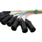 Cable de audio 150 cm XLR 3 pines 8x macho a 8x hembra Adaptador AUX en negro