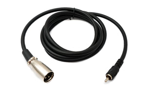 SYSTEM-S Cinch RCA cable 150 cm plug to XLR 3-pin plug 30 VAC adapter in black