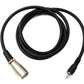 SYSTEM-S Cinch RCA cable 150 cm plug to XLR 3-pin plug 30 VAC adapter in black