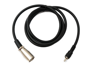 Câble SYSTEM-S Cinch RCA fiche 150 cm vers fiche XLR 3 broches adaptateur 30 VAC en noir