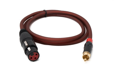 SYSTEM-S Cinch RCA cable 100 cm plug to XLR 3-pin socket adapter in red