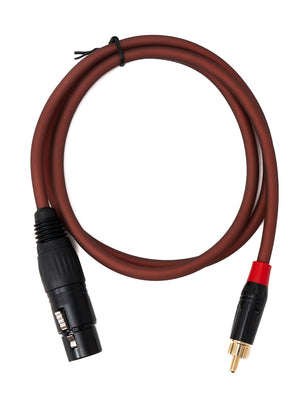 SYSTEM-S Cinch RCA cable 100 cm plug to XLR 3-pin socket adapter in red