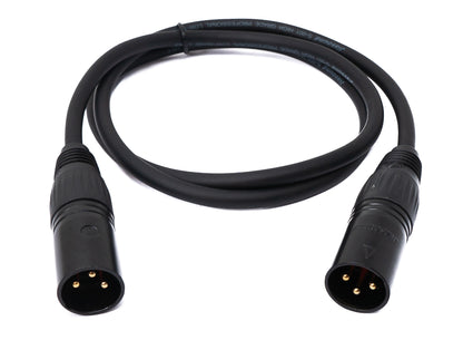 SYSTEM-S Audio Kabel 100 cm XLR 3 polig Stecker zu Stecker Adapter in Schwarz