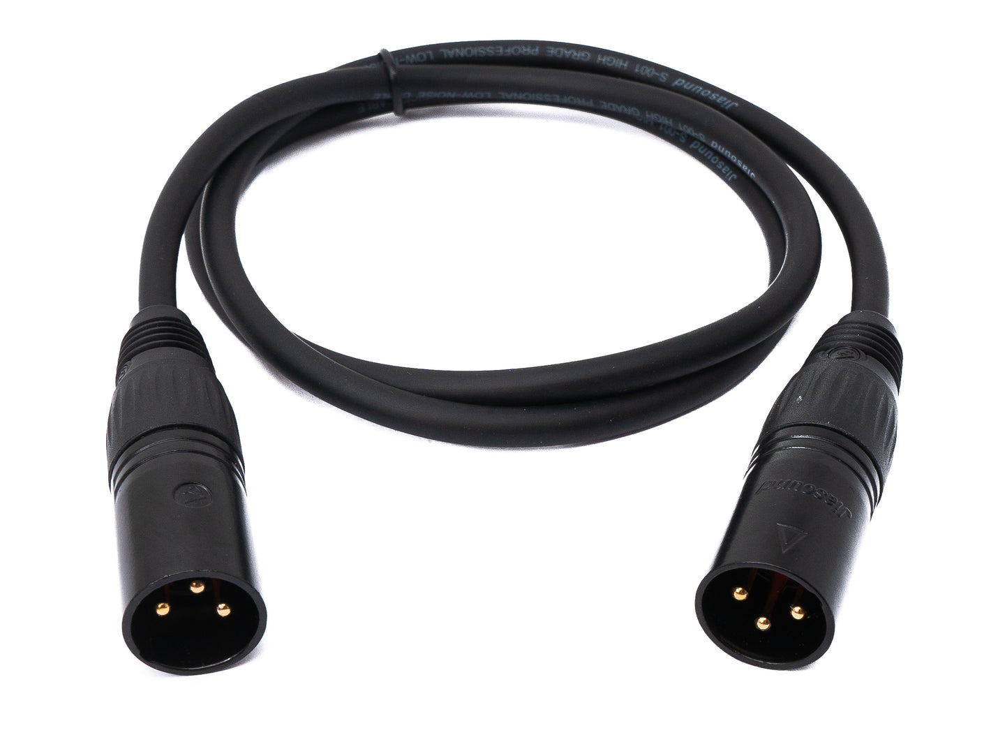 Cable de audio 100 cm XLR adaptador macho a macho de 3 pines en color negro