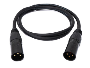 Câble audio 100 cm adaptateur XLR 3 broches mâle vers mâle en noir