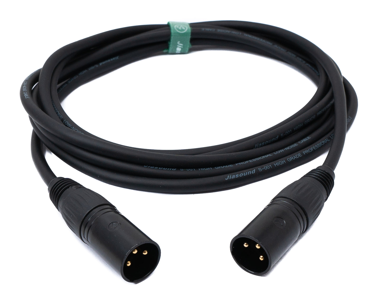 SYSTEM-S Audio Kabel 3 m XLR 3 polig Stecker zu Stecker Adapter in Schwarz