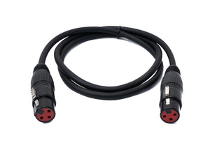 SYSTEM-S audio cable 100 cm XLR 3-pin female to female adapter in black