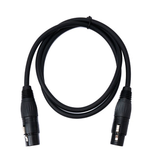 Cable de audio 100 cm XLR adaptador hembra a hembra de 3 pines en color negro