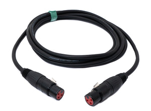 SYSTEM-S Audio Kabel 3 m XLR 3 polig Buchse zu Buchse Adapter in Schwarz