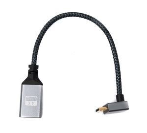 SYSTEM-S HDMI 1.4 Kabel 20 cm 4K UHD 60 Hz Mini Stecker zu Standard Buchse Winkel Down