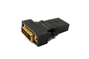 SYSTEM-S DVI D adapter 24 + 1 plug to HDMI 1.4 standard socket gold-plated variable angle 2K 30 Hz Full HD 144 Hz