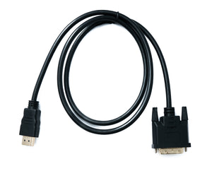 SYSTEM-S DVI D cable 100 cm 24 + 1 plug to HDMI 1.4 standard plug gold-plated 2K 30 Hz Full HD 144 Hz