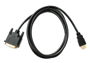 SYSTEM-S DVI D cable 180 cm 24 + 1 plug to HDMI 1.4 standard plug gold-plated 2K 30 Hz Full HD 144 Hz