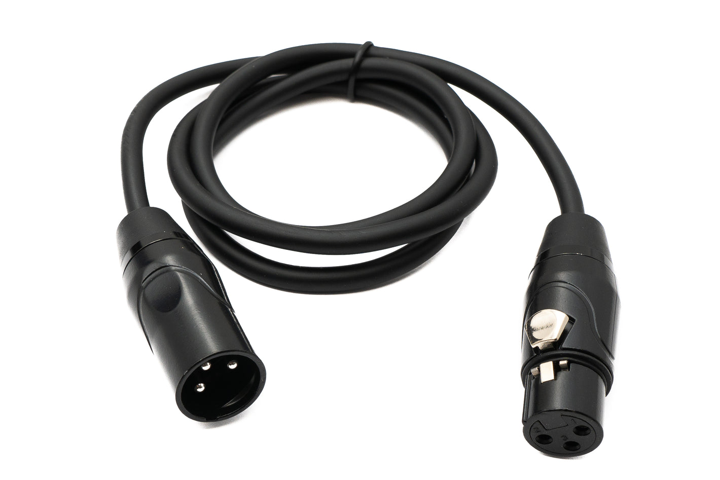 SYSTEM-S Audio Kabel 100 cm XLR 3 Pin Stecker zu Buchse Adapter in Schwarz