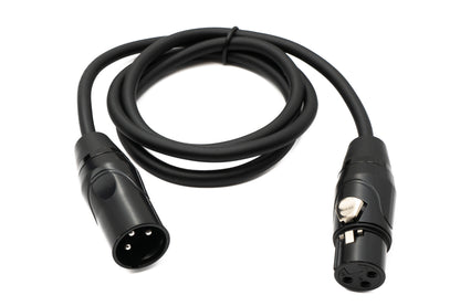 SYSTEM-S Audio Cable 100 cm XLR 3 Pin Male to Female Adapter in Black