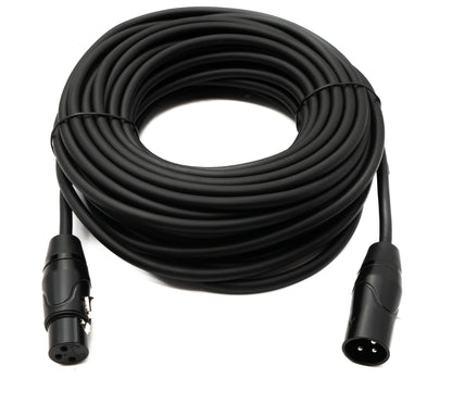 SYSTEM-S Audio Kabel 15 m XLR 3 Pin Stecker zu Buchse Adapter in Schwarz