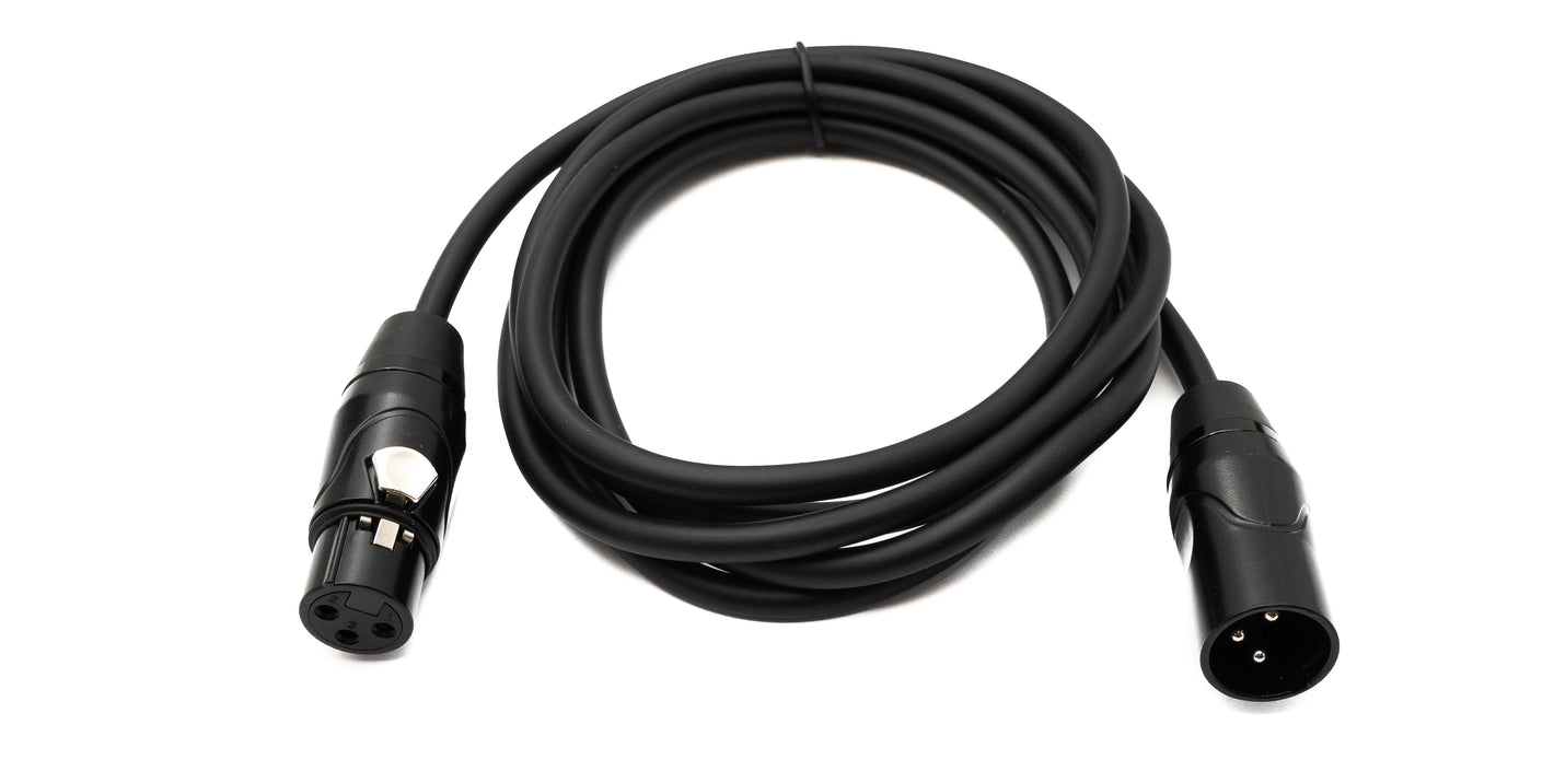 SYSTEM-S Audio Cable 2 m XLR 3 Pin Male to Female Adapter in Black