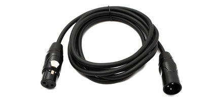 SYSTEM-S Audio Kabel 2 m XLR 3 Pin Stecker zu Buchse Adapter in Schwarz