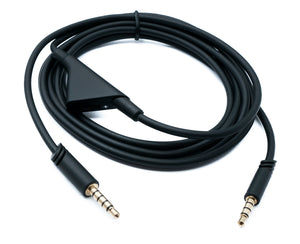 SYSTEM-S Audio Klinke Kabel 2 m 3,5 mm TRRS Stecker zu TRS Stecker Lautstärkeregler AUX Adapter Schwarz