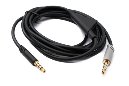 SYSTEM-S Audio Klinke Kabel 2 m 3,5 mm TRRS Stecker zu TRS Stecker Lautstärkeregler AUX Adapter Grau