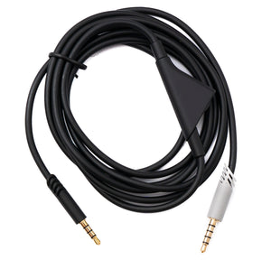 SYSTEM-S Audio Klinke Kabel 2 m 3,5 mm TRRS Stecker zu TRS Stecker Lautstärkeregler AUX Adapter Grau