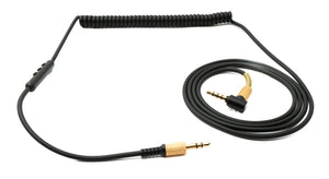 SYSTEM-S replacement cable 2 m AUX jack 3.5mm plug to plug angle for Marshall Major 4 3 2 headphones spiral