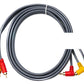 SYSTEM-S Cinch RCA Kabel 180 cm Stecker zu Stecker 3 AV Komponente Winkel in Schwarz