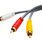 SYSTEM-S Cinch RCA Kabel 180 cm Stecker zu Stecker 3 AV Komponente Winkel in Schwarz