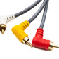 SYSTEM-S Cinch RCA Kabel 180 cm Stecker zu Stecker 3 AV Komponente Winkel in Schwarz