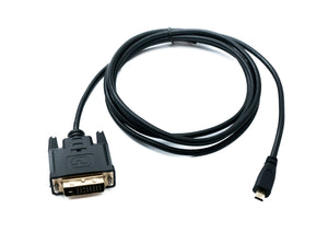 SYSTEM-S HDMI cable 180 cm micro male to DVI D 24+1 25 pin male panel mount screw adapter