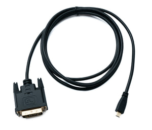 SYSTEM-S HDMI cable 180 cm micro male to DVI D 24+1 25 pin male panel mount screw adapter