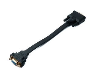 SYSTEM-S DVI D Kabel 20 cm 24+1 25 Pin Stecker zu VGA 15 Pin Buchse Flach Panel Mount Schraube Adapter