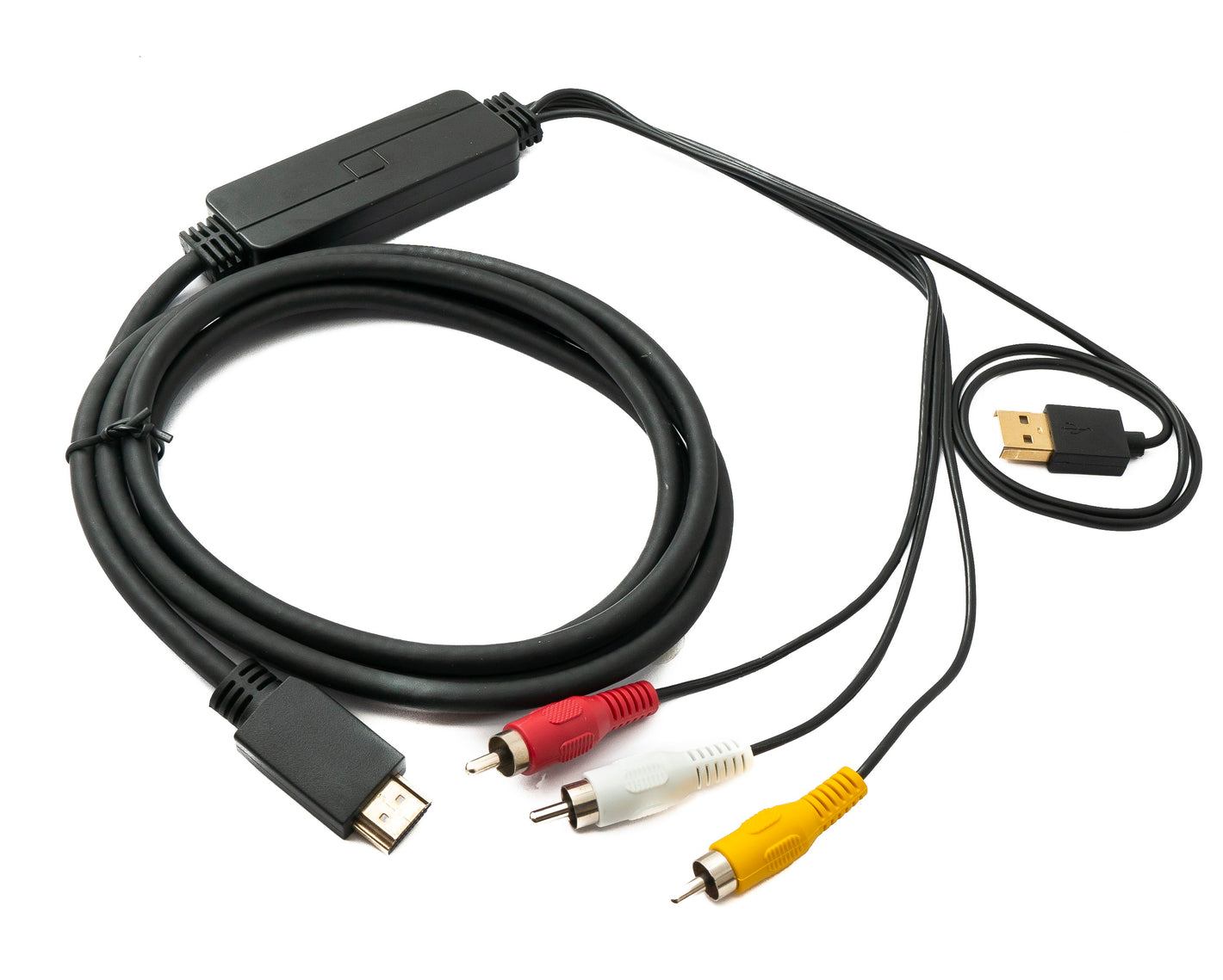 SYSTEM-S Cinch RCA Kabel 2 m 3 polig Stecker zu HDMI Standard Stecker 3 AV Komponente