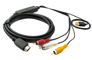 Câble SYSTEM-S Cinch RCA 2 m 3 broches mâle vers HDMI standard mâle 3 adaptateur composant AV