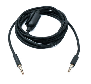 SYSTEM-S Audio replacement cable 2m AUX 3.5mm jack braided with volume control for Logitech G433 G233 GPRO X