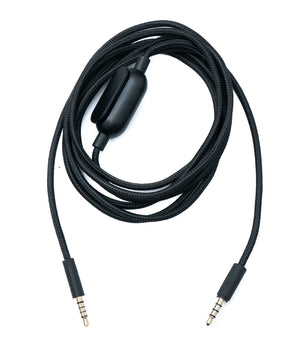 SYSTEM-S Audio Ersatz Kabel 2m AUX 3,5mm Klinke geflochten mit Lautstärkeregler für Logitech G433 G233 GPRO X