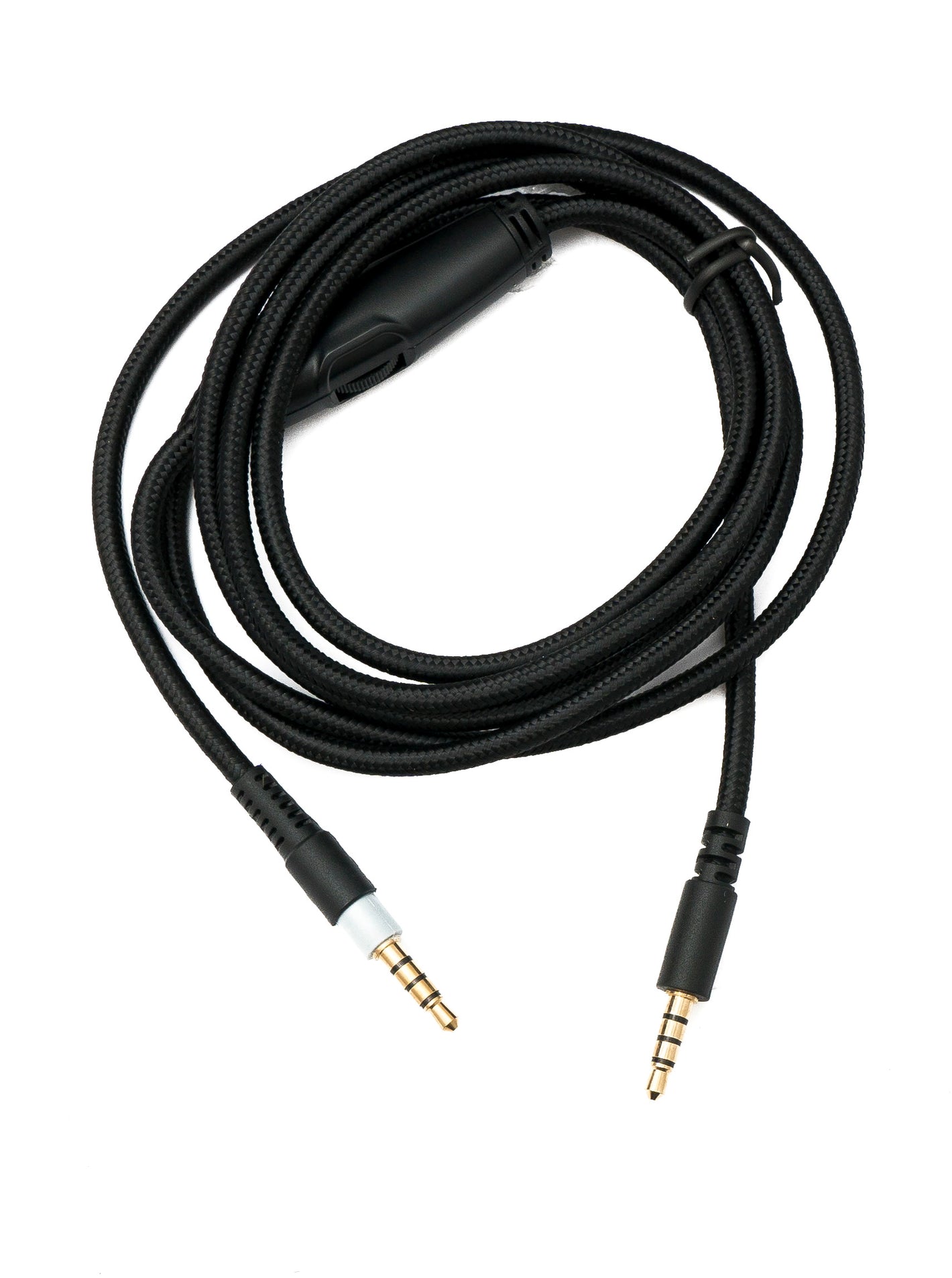 SYSTEM-S Audio Ersatz Kabel 150 cm AUX 3,5 mm Klinke geflochten Schwarz für Hyperx Cloud Mix Alpha